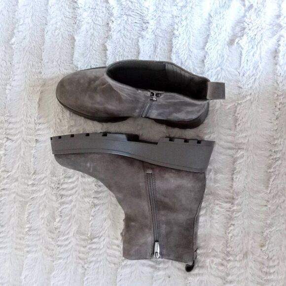 NWOT Vince Camuto Moto Boots Size 7.5 Brown Suede Zipper Neframes Ankle Bootie - Picture 7 of 8